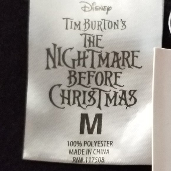 Jack Skelington costume hoodie long sleeve mesh face - Picture 7 of 8